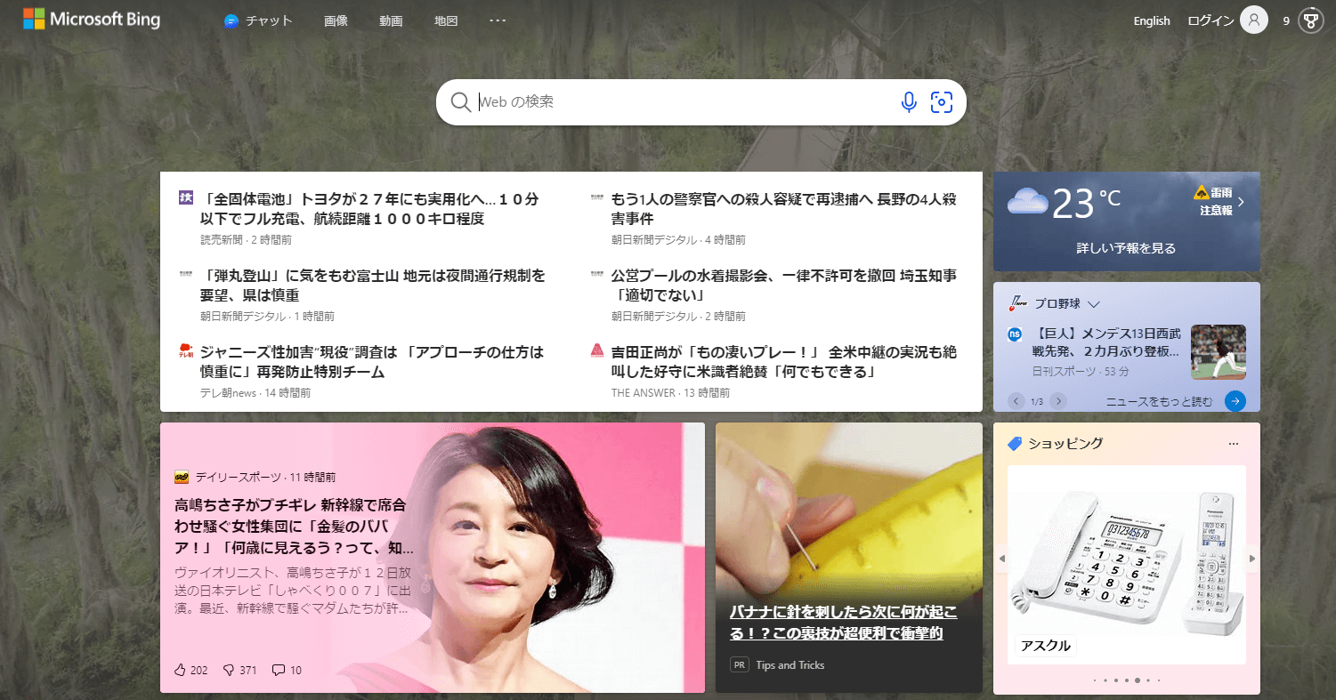 MSN（ポータルサイト） Bing