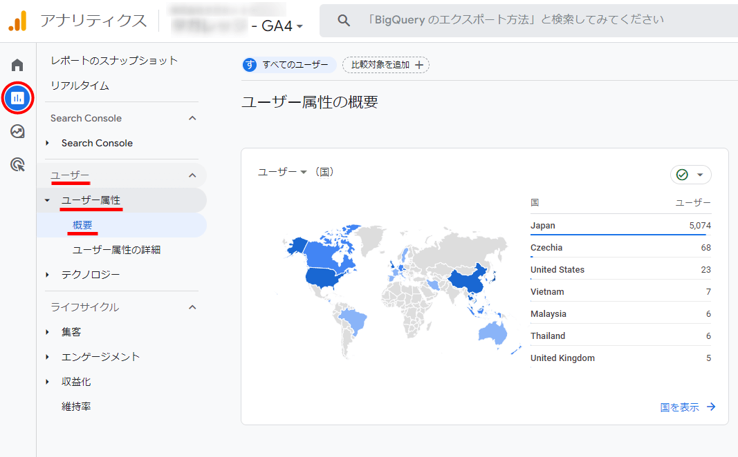 GA4　ユーザー属性